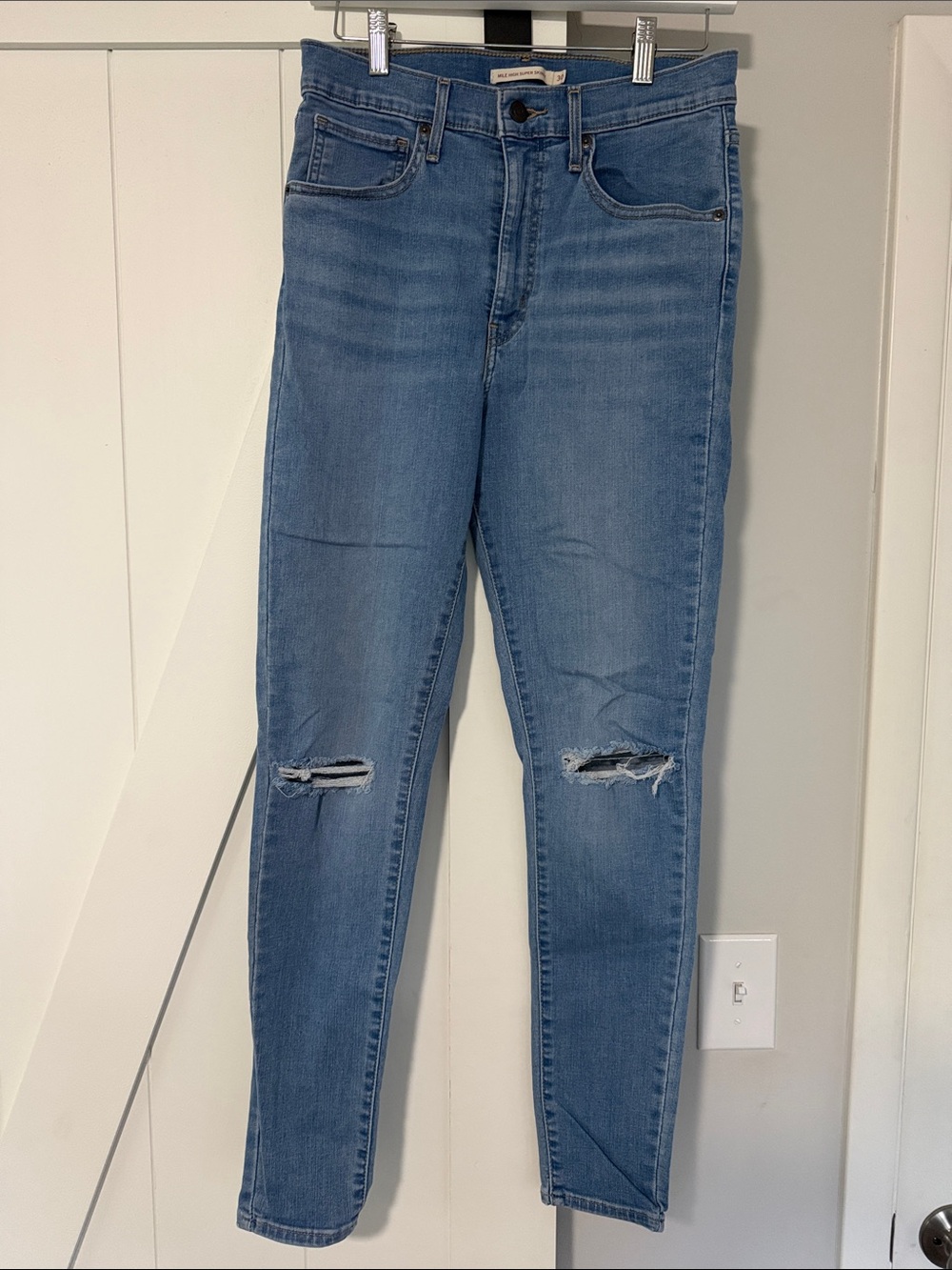 Levi's Light Blue Ripped High-Rise Skinny Jeans